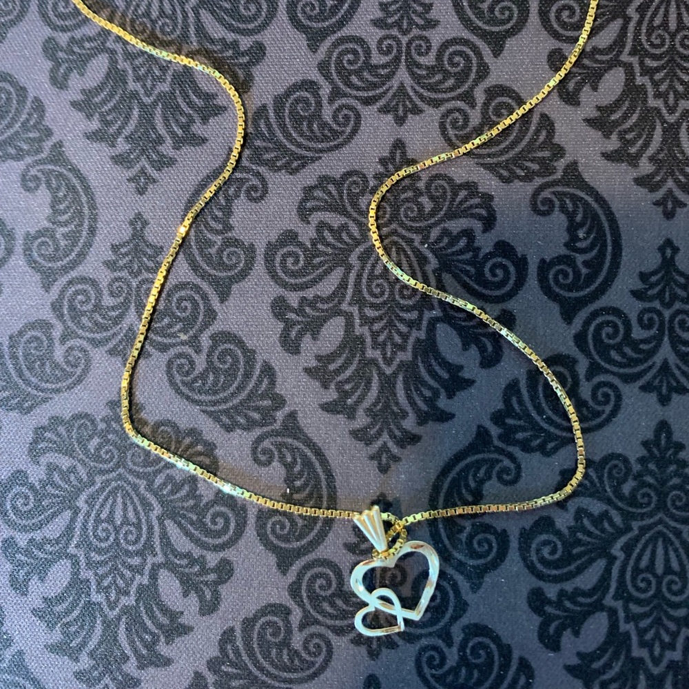 16 in Gold Double Heart Necklace